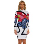 Bug Black Insect Animal Long Sleeve Shirt Collar Bodycon Dress
