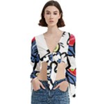 Bug Black Insect Animal Trumpet Sleeve Cropped Top