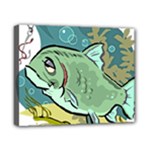 Fish Hook Worm Bait Water Hobby Canvas 10  x 8  (Stretched)