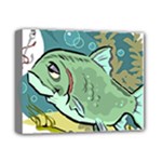 Fish Hook Worm Bait Water Hobby Deluxe Canvas 14  x 11  (Stretched)