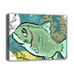 Fish Hook Worm Bait Water Hobby Deluxe Canvas 16  x 12  (Stretched) 