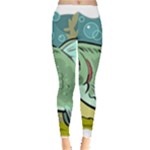 Fish Hook Worm Bait Water Hobby Everyday Leggings 
