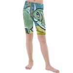 Fish Hook Worm Bait Water Hobby Kids  Mid Length Swim Shorts