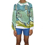 Fish Hook Worm Bait Water Hobby Kids  Long Sleeve Swimwear