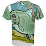 Fish Hook Worm Bait Water Hobby Men s Cotton T-Shirt