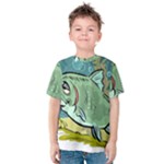 Fish Hook Worm Bait Water Hobby Kids  Cotton T-Shirt