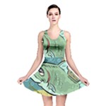 Fish Hook Worm Bait Water Hobby Reversible Skater Dress
