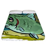 Fish Hook Worm Bait Water Hobby Fitted Sheet (Queen Size)