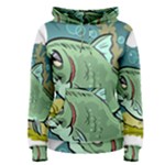 Fish Hook Worm Bait Water Hobby Women s Pullover Hoodie
