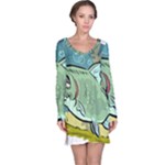 Fish Hook Worm Bait Water Hobby Long Sleeve Nightdress