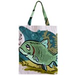 Fish Hook Worm Bait Water Hobby Zipper Classic Tote Bag