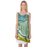 Fish Hook Worm Bait Water Hobby Sleeveless Satin Nightdress