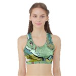 Fish Hook Worm Bait Water Hobby Sports Bra with Border