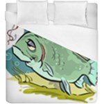 Fish Hook Worm Bait Water Hobby Duvet Cover (King Size)