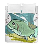 Fish Hook Worm Bait Water Hobby Duvet Cover Double Side (Full/ Double Size)
