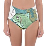 Fish Hook Worm Bait Water Hobby Reversible High-Waist Bikini Bottoms