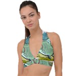 Fish Hook Worm Bait Water Hobby Halter Plunge Bikini Top