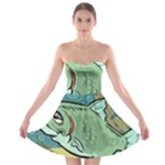Fish Hook Worm Bait Water Hobby Strapless Bra Top Dress