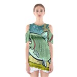 Fish Hook Worm Bait Water Hobby Shoulder Cutout One Piece Dress