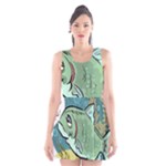 Fish Hook Worm Bait Water Hobby Scoop Neck Skater Dress