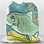 Fish Hook Worm Bait Water Hobby Drawstring Bag (Large)