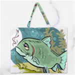 Fish Hook Worm Bait Water Hobby Zipper Large Tote Bag