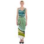 Fish Hook Worm Bait Water Hobby Fitted Maxi Dress