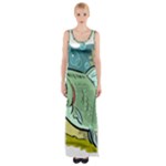 Fish Hook Worm Bait Water Hobby Thigh Split Maxi Dress