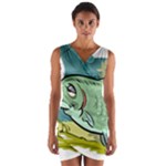 Fish Hook Worm Bait Water Hobby Wrap Front Bodycon Dress