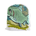 Fish Hook Worm Bait Water Hobby Drawstring Pouch (2XL)