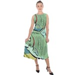 Fish Hook Worm Bait Water Hobby Midi Tie-Back Chiffon Dress