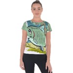 Fish Hook Worm Bait Water Hobby Short Sleeve Sports Top 