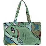 Fish Hook Worm Bait Water Hobby Canvas Work Bag