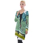 Fish Hook Worm Bait Water Hobby Hooded Pocket Cardigan