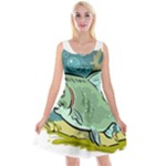 Fish Hook Worm Bait Water Hobby Reversible Velvet Sleeveless Dress