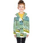Fish Hook Worm Bait Water Hobby Kids  Double Breasted Button Coat
