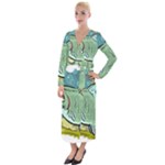 Fish Hook Worm Bait Water Hobby Velvet Maxi Wrap Dress