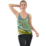 Fish Hook Worm Bait Water Hobby Chiffon Cami