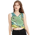 Fish Hook Worm Bait Water Hobby V-Neck Cropped Tank Top