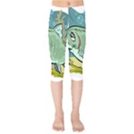 Fish Hook Worm Bait Water Hobby Kids  Capri Leggings 