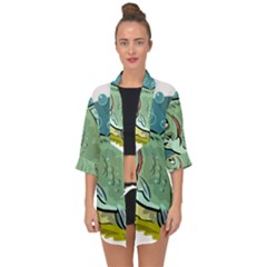Open Front Chiffon Kimono 
