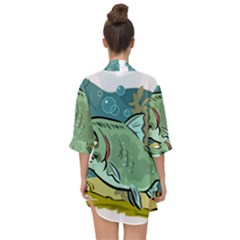 Open Front Chiffon Kimono 