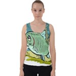 Fish Hook Worm Bait Water Hobby Velvet Tank Top