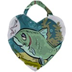 Fish Hook Worm Bait Water Hobby Giant Heart Shaped Tote