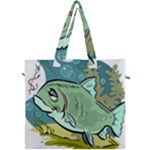 Fish Hook Worm Bait Water Hobby Canvas Travel Bag