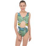 Fish Hook Worm Bait Water Hobby Center Cut Out Swimsuit