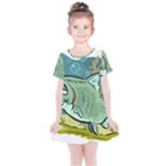 Fish Hook Worm Bait Water Hobby Kids  Simple Cotton Dress