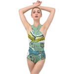 Fish Hook Worm Bait Water Hobby Cross Front Low Back Swimsuit