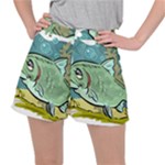 Fish Hook Worm Bait Water Hobby Women s Ripstop Shorts