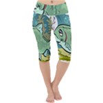 Fish Hook Worm Bait Water Hobby Lightweight Velour Cropped Yoga Leggings
